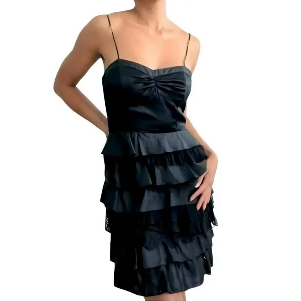 🆕 {A/X Armani Exchange} Black Ruffle Party Dress • Size S